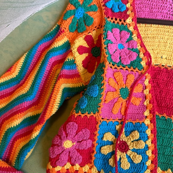 Shop Fluffy Handmade Crochet Cardigan - Picture 6 of 7